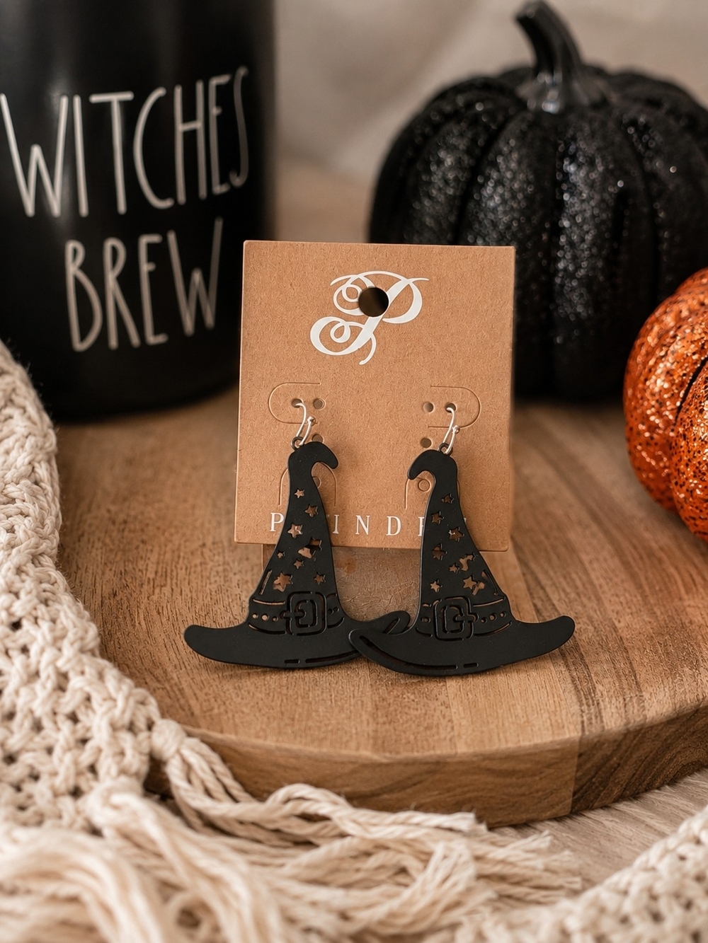 Black Witch Hat Earrings